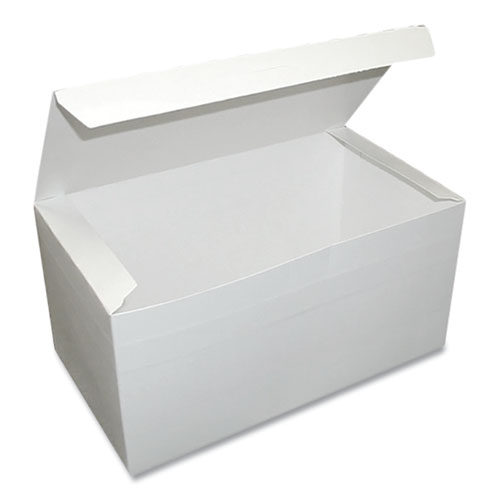 Tuck-Top One-Piece Paperboard Take-Out Box, 9 x 5 x 3, White, 250/Carton