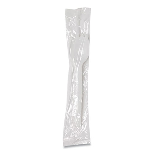 Individually Wrapped Mediumweight Polystyrene Cutlery, Spork, White, 1,000/Carton