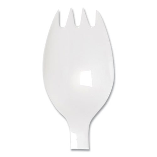 Image of Dixie® Individually Wrapped Mediumweight Polystyrene Cutlery, Spork, White, 1,000/Carton