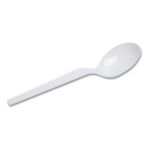 Individually Wrapped Mediumweight Polystyrene Cutlery, Soup Spoon, White, 1,000/Carton