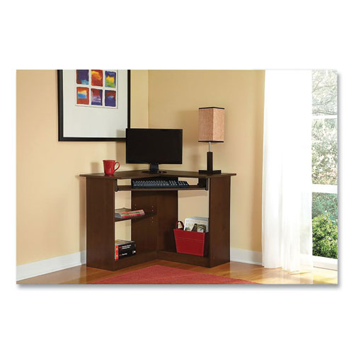 Image of Easy 2 Go Corner Desk, 35.38" X 35.38" X 28.88", Resort Cherry