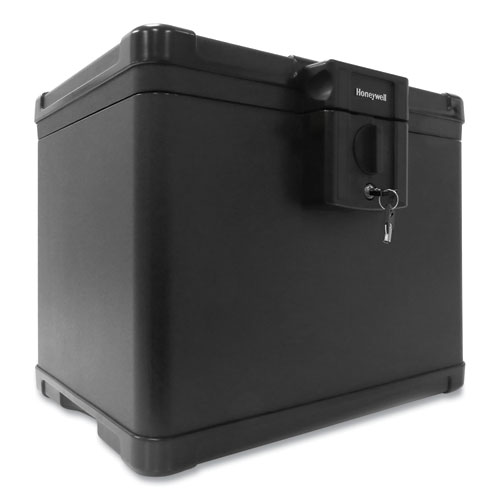 Molded Fire and Water File Chest, 16 x 12.6 x 13, 0.6 cu ft, Black