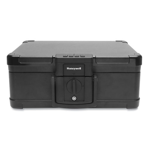 Image of Honeywell Fire And Waterproof Safe With Touchpad Lock, 15.9 X 13.1 X 6.7, 0.24 Cu Ft, Black