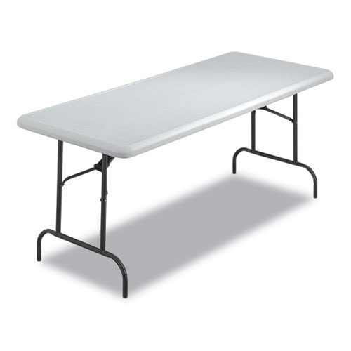 IndestrucTables Too 600 Series Folding Table, Rectangular, 72" x 30" x 29", Platinum