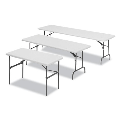 IndestrucTables Too 600 Series Folding Table, Rectangular, 72" x 30" x 29", Platinum