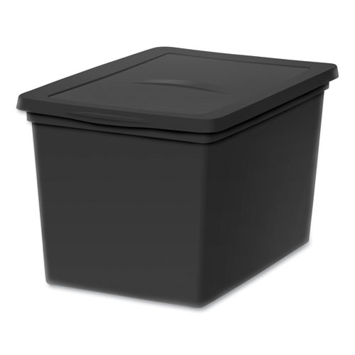 68 Qt. Snap Lid Storage Box, 16.25 x 24 x 14, Black