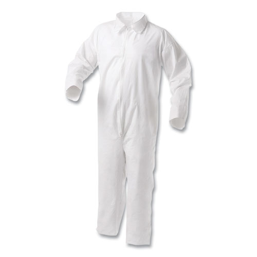 A35 Liquid and Particle Protection Coveralls, Zipper Front, 2X-Large, White, 25/Carton
