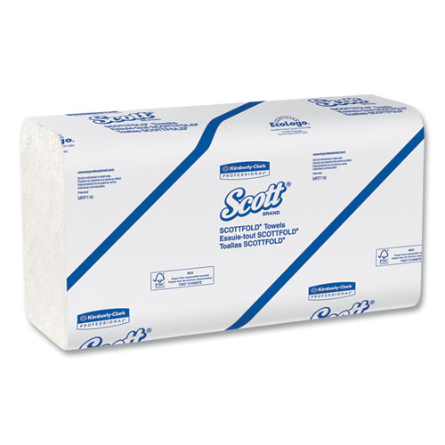Scott® Essential Low Wet Strength Multi-Fold Towels, 1-Ply, 9.4 x 12.4, White, 175/Pack, 25 Packs/Carton