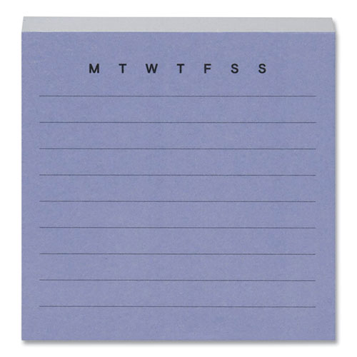 Lined Adhesive Notes, Note Ruled, 3" x 3", Blue, 100 Sheets/Pad, 3 Pads/Pack