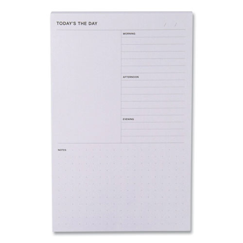 Adhesive Daily Planner Sticky-Note Pads, Daily Planner Format, 4.9" x 7.7", Gray, 100 Sheets/Pad