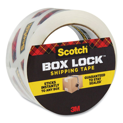 Box Lock Shipping Packaging Tape, 3" Core, 1.88" x 54.6 yds, Clear