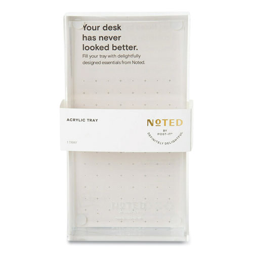 Acrylic Pen Tray, Holds 3 x 3 Note Pad, 3.5 x 6.5, Clear