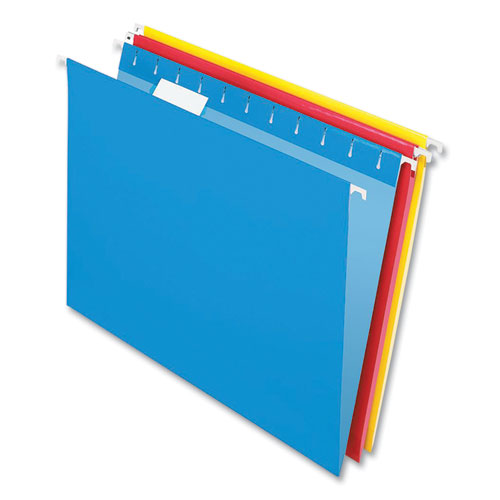 Recycled Hanging File Folders, Letter Size, 1/5-Cut Tabs, Assorted Colors, 20/Box