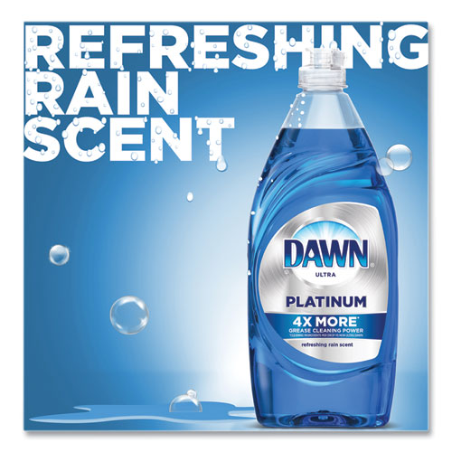 Image of Platinum Liquid Dish Detergent, Refreshing Rain Scent, (3) 24 oz Bottles Plus (2) Sponges/Carton