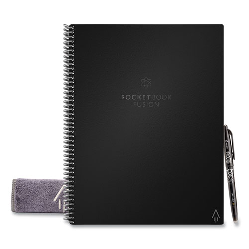 Rocketbook Fusion Smart Notebook, Seven Assorted Page Formats, Black Cover, (21) 11 X 8.5 Sheets