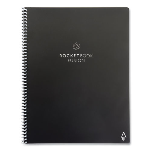 Image of Rocketbook Fusion Smart Notebook, Seven Assorted Page Formats, Black Cover, (21) 11 X 8.5 Sheets