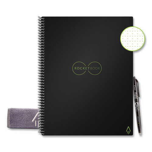 Image of Rocketbook Core Smart Notebook, Dotted Rule, Black Cover, (16) 11 X 8.5 Sheets