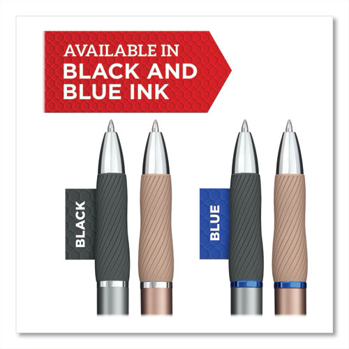Image of Sharpie® S-Gel™ S-Gel Premium Metal Barrel Gel Pen, Retractable, Medium 0.7 Mm, Black Ink, Champagne Barrel, 2/Pack