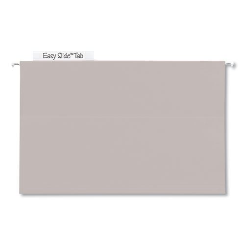 Image of Smead™ Tuff Extra Capacity Hanging File Folders With Easy Slide Tabs, 4" Capacity, Legal, 1/3-Cut Tabs, Steel Gray, 18/Box