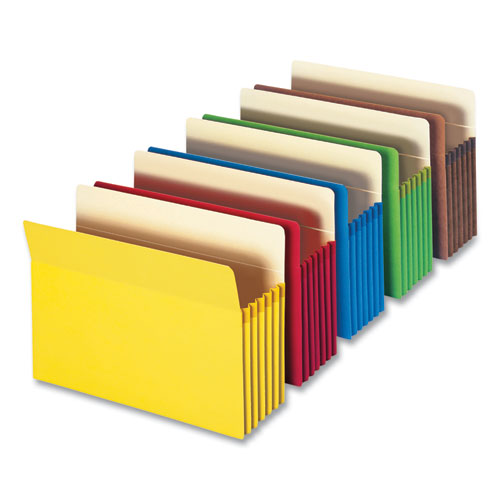 Smead™ Colored File Pockets, 5.25" Expansion, Letter Size, Assorted Colors, 5/Box