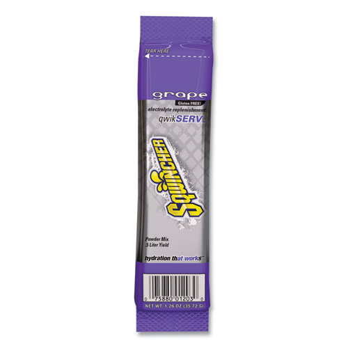 Image of Sqwincher® Thirst Quencher Qwikserv Electrolyte Replacement Drink Mix, Grape, 1.26 Oz Packet, 8/Pack