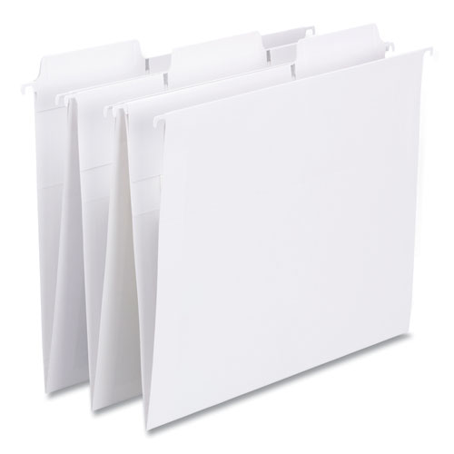 Image of Smead™ Fastab Hanging Folders, Letter Size, 1/3-Cut Tabs, White, 20/Box