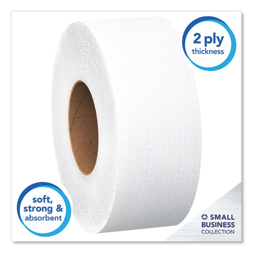 Image of Scott® Essential Jrt Jumbo Roll Bathroom Tissue, Septic Safe, 2-Ply, White, 3.55" X 1,000 Ft, 4 Rolls/Carton