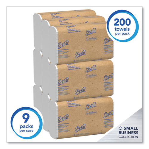 Essential C-Fold Towels for Business, Convenience Pack, 1-Ply, 10.13 x 13.15, White, 200/Pack, 9 Packs/Carton