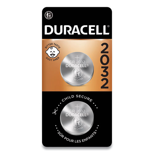 Duracell® Lithium Coin Batteries With Bitterant, 2032, 2/Pack