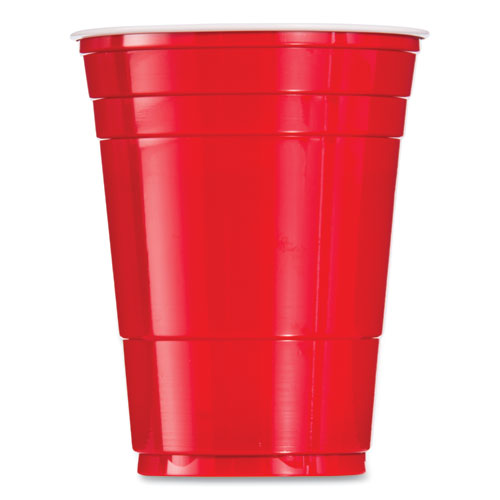 SOLO Party Plastic Cold Drink Cups, 16 oz, Red, 288/Carton