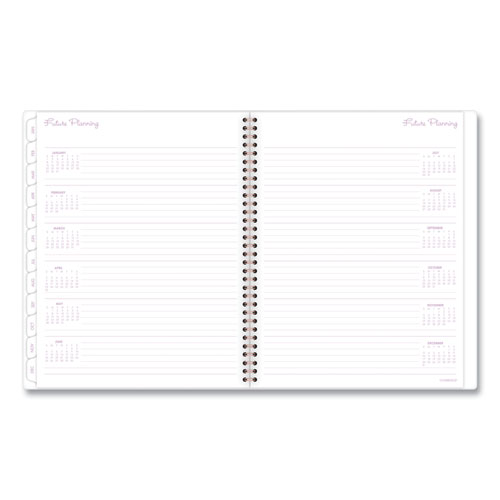 Image of Cambridge® Mina Weekly/Monthly Planner, Main Floral Artwork, 11 X 8.5, White/Violet/Peach Cover, 12-Month (Jan To Dec): 2024