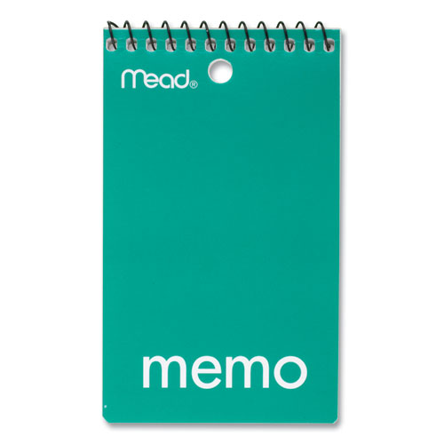 Image of Mead® Wirebound Memo Pad With Wall-Hanger Eyelet, Medium/College Rule, Randomly Assorted Cover Colors, 60 White 3 X 5 Sheets