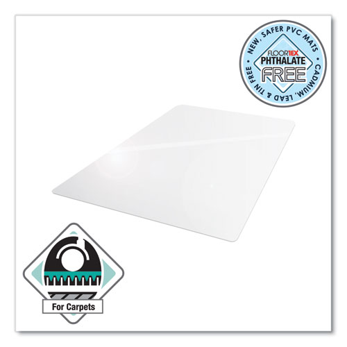 Cleartex Advantagemat Phthalate Free PVC Chair Mat for Hard Floors, 48 x 36, Clear