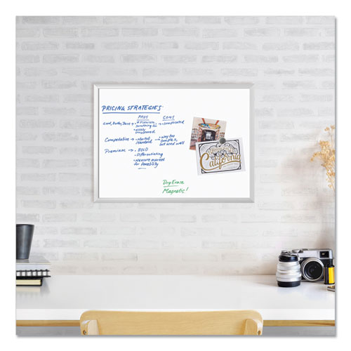 Magnetic Dry Erase Board with Aluminum Frame, 23 x 17, White Surface, Silver Frame
