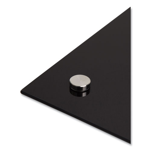 Glass Dry Erase Board, 47 x 35, Black Surface