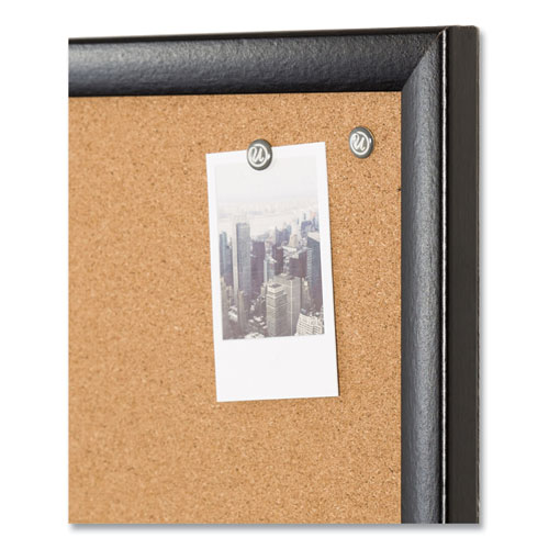 Image of U Brands Cork Bulletin Board, 35 X 23, Tan Surface, Black Frame