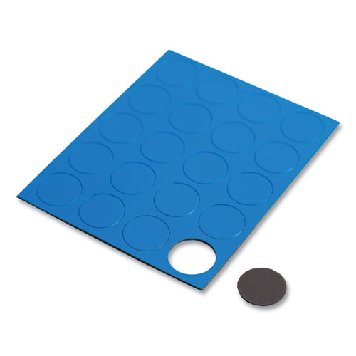 Image of U Brands Heavy-Duty Board Magnets, Circles, 0.75" Diameter, Blue, 20/Pack