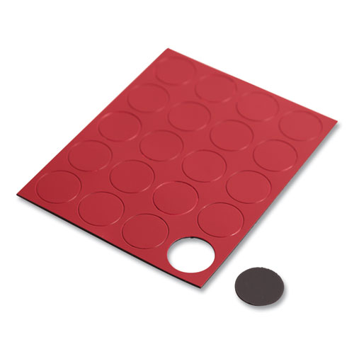 Image of U Brands Heavy-Duty Board Magnets, Circles, Red, 0.75" Diameter, 20/Pack