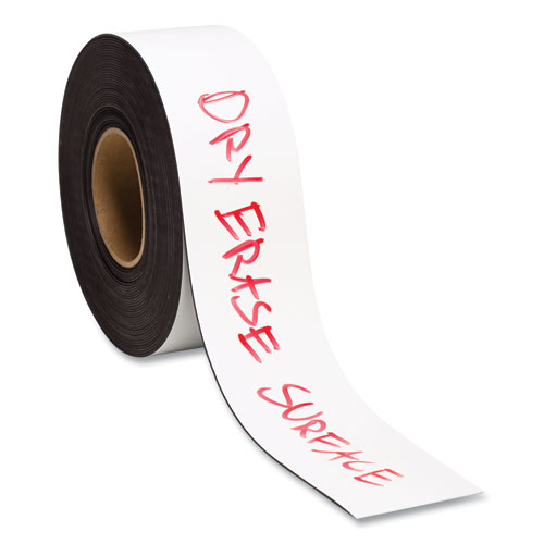 Image of U Brands Dry Erase Magnetic Tape Roll, 3" X 50 Ft, White