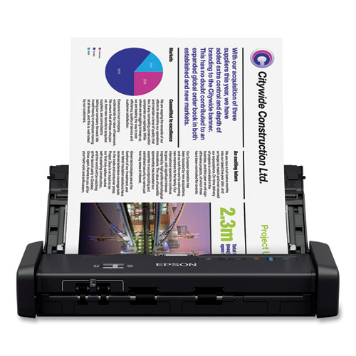 Epson® DS-320 Portable Duplex Document Scanner, 1200 dpi Optical Resolution, 20-Sheet Duplex Auto Document Feeder