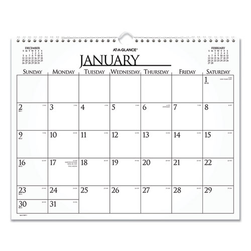 Business Monthly Wall Calendar, 15 x 12, White/Black Sheets, 12-Month (Jan to Dec): 2023