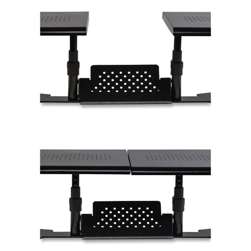 Image of Allsop® Metal Art Ergotwin Dual Monitor Stand, 25.6 To 33.1 X 12.6 X 6.2 To 8.6, Black, Supports 20 Lb/Shelf