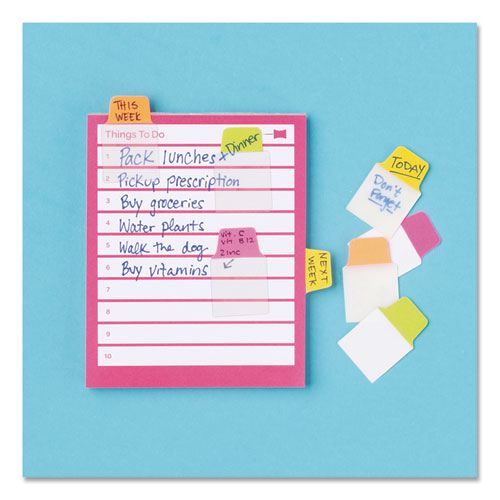 Image of Avery® Ultra Tabs Repositionable Tabs, Mini Tabs: 1" X 1.5", 1/5-Cut, Assorted Neon Colors, 40/Pack