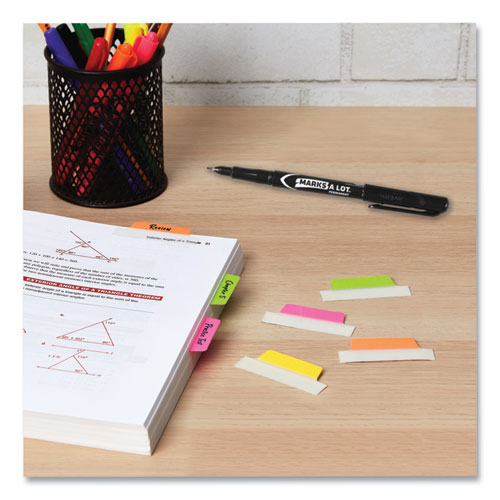 Image of Ultra Tabs Repositionable Tabs, Margin Tabs: 2.5" x 1", 1/5-Cut, Assorted Neon Colors, 24/Pack