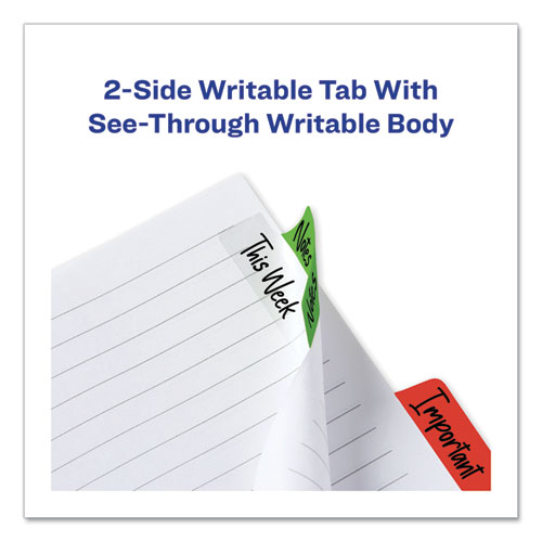 Image of Avery® Ultra Tabs Repositionable Tabs, Margin Tabs: 2.5" X 1", 1/5-Cut, Assorted Colors, 24/Pack