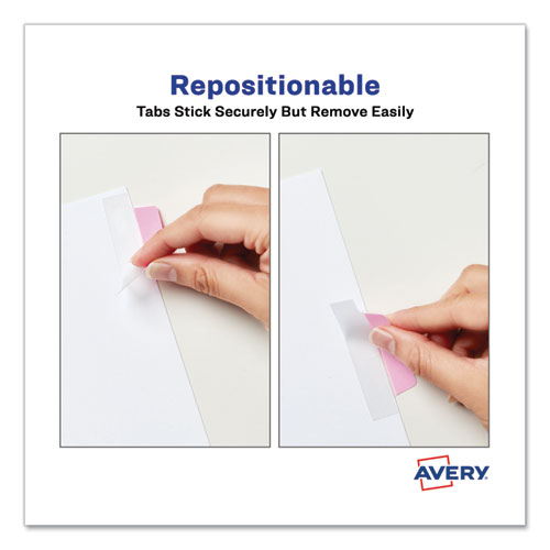 Image of Avery® Ultra Tabs Repositionable Tabs, Margin Tabs: 2.5" X 1", 1/5-Cut, Assorted Pastel Colors, 24/Pack