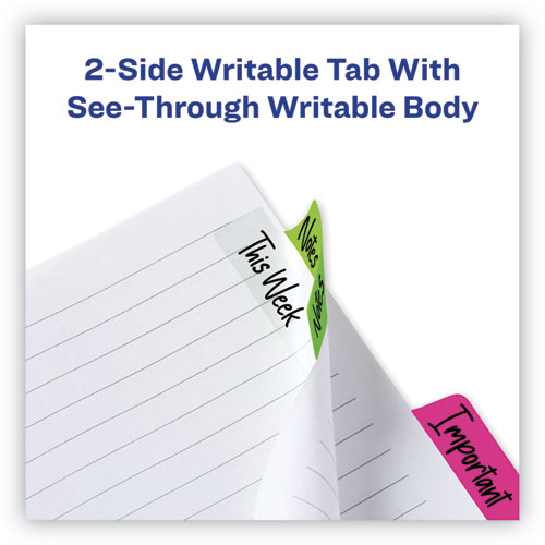 Image of Avery® Ultra Tabs Repositionable Tabs, Margin Tabs: 2.5" X 1", 1/5-Cut, Assorted Neon Colors, 48/Pack