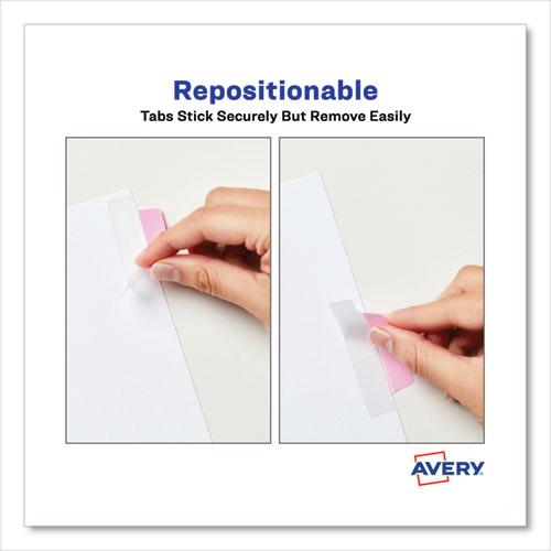 Ultra Tabs Repositionable Tabs, Margin Tabs: 2.5" x 1", 1/5-Cut, Assorted Pastel Colors, 48/Pack
