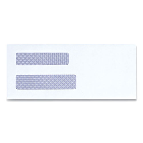 Double Window Business Envelope, #8 5/8, Square Flap, Self-Adhesive Closure, 3.63 x 8.63, White, 500/Pack