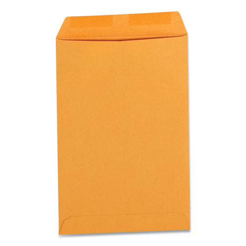 Image of Universal® Self-Stick Open End Catalog Envelope, #1, Square Flap, Self-Adhesive Closure, 6 X 9, Brown Kraft, 100/Box